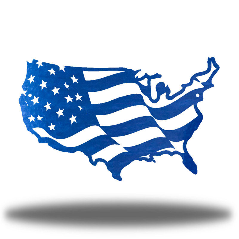 Décoration murale drapeau USA, H 18,25 po x l 30 po x P 0,01 po, Bleu