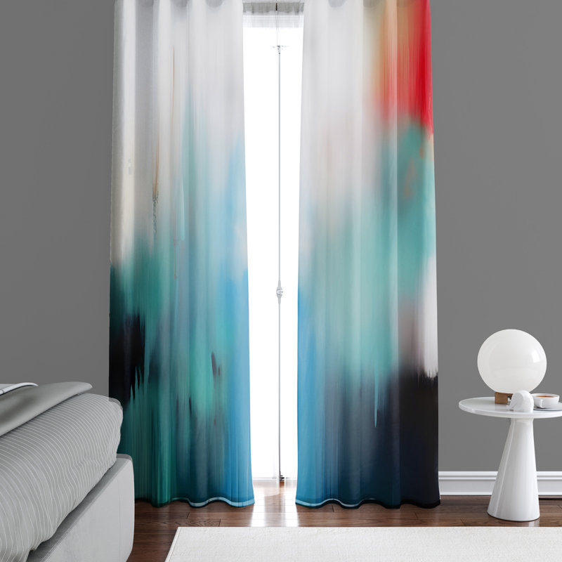 Paire de rideaux semi-transparents en polyester Dhwani, L 20 po x L 61 po