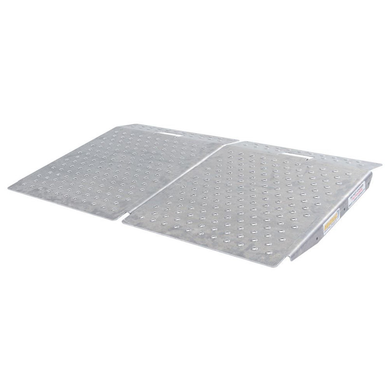 Guardian 2 Pack Heavy Duty Aluminum Shed Ramp, Loading for Mowers, ATV, Silver