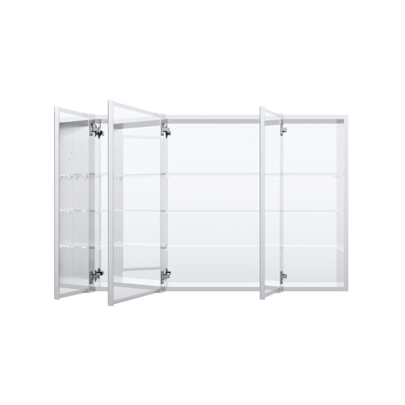 30'H Bathroom  Recessed Or Surface Wall Mount Medicine Cabinet With Adjustable Glass Shelves, 30" H x 44" W x 4.8" D