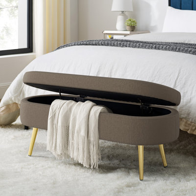Flannel Upholstered Storage Bench