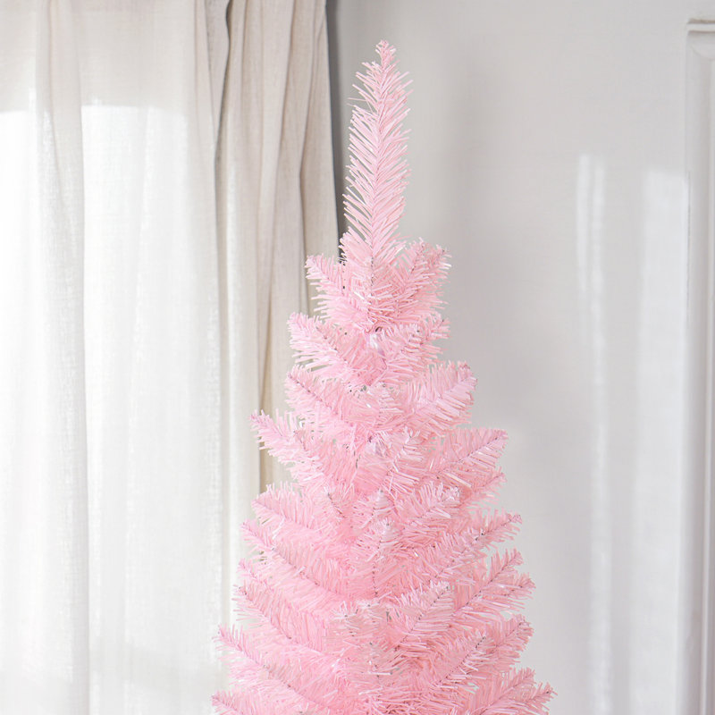 Arbre de Noël artificiel rose 8 pi, Rose