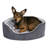 Two-Tone Fur & Suede Oval Pet Bed-68640055