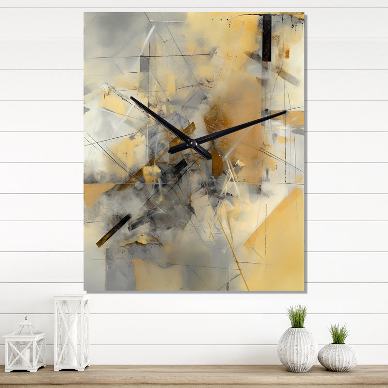 Horloge murale moderne peinture abstraite Jailei, H 32 po x l 16 po x P 1 po