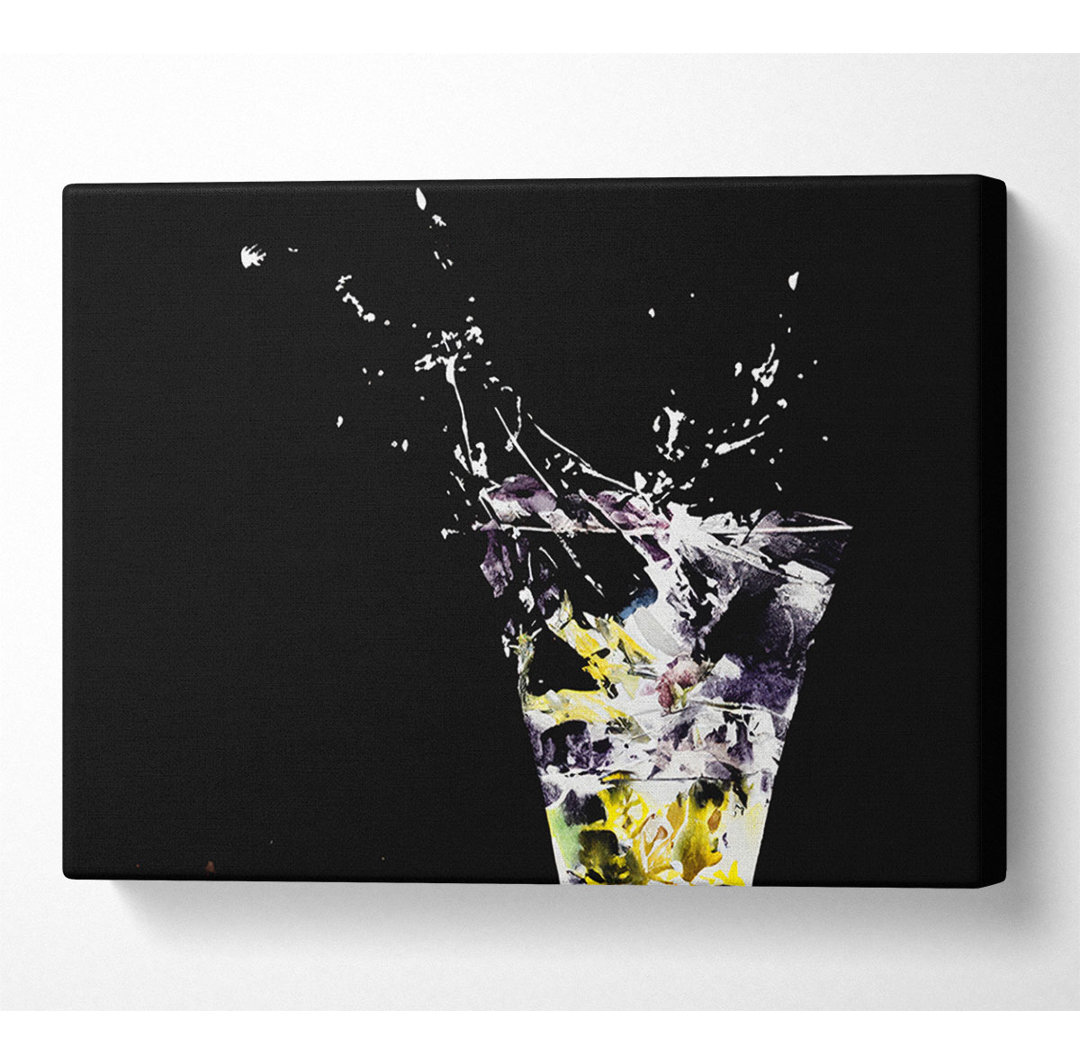 Gin And Tonic Splash - Leinwanddrucke auf Wrapped Canvas