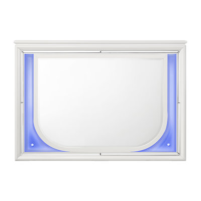 Miroir avec DEL, finition blanc perle