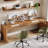 78.7" Extra Long 2-Person Computer Desk, Large Modern Wooden Workstation for Home Office, Double Study & Writing Table, Farmhouse Brown