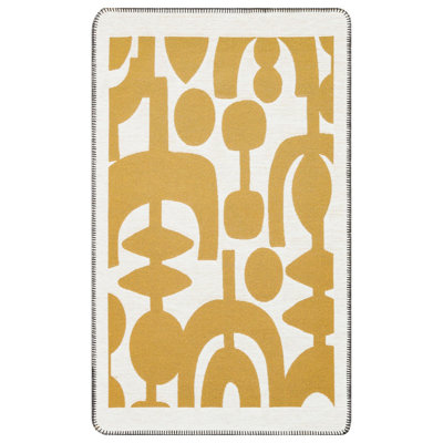 Premium Flatweave Area Rug, 2.5 x 6.0 Feet, 100% Cotton, White & Yellow | No Pile, 33.5 oz/sq yd | Machine Washable at 86°F, Vacuum Friendly | Perfect for Living Room, Bedroom, & Entryway Decor