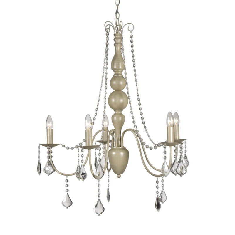 Cogburn 5 - Light Candle Style Chandelier, Beach Ivory