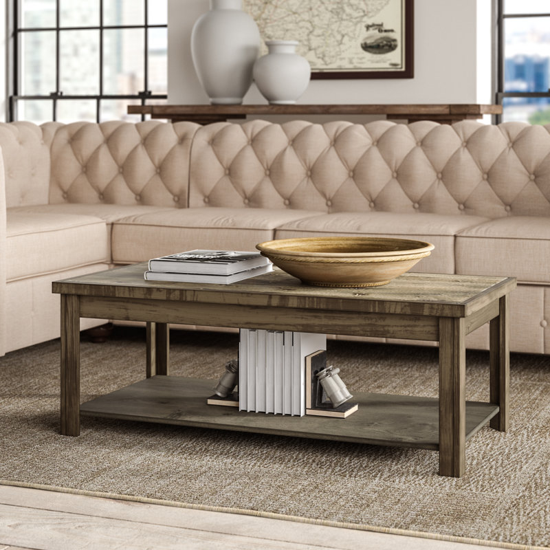 Table basse Columbia 48 po, aucun assemblage requis, finition bois de grange