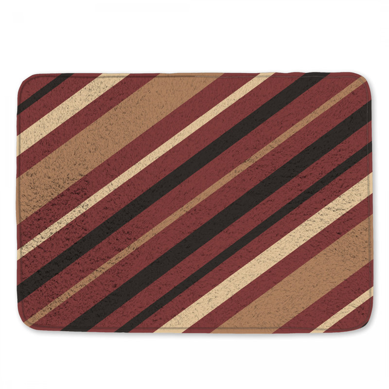 Tapis de bain à rayures diagonales, L 34 po x L 21 po
