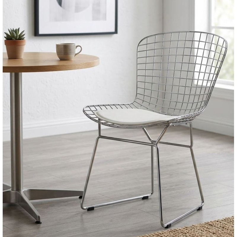 Fauteuil Aiotreb, Chrome, Blanc
