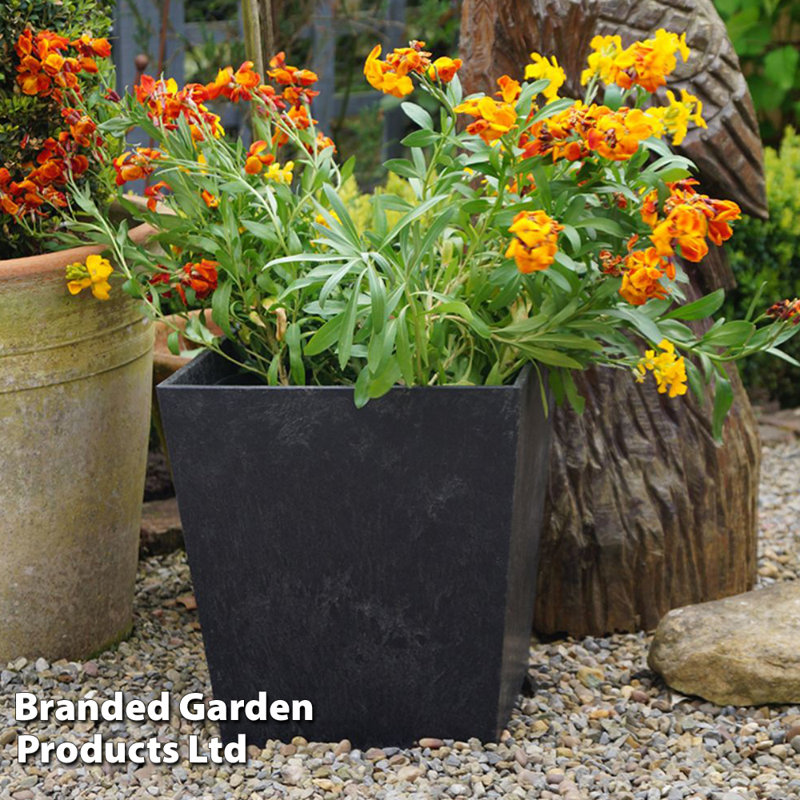 Bottomley Plant Pot 50cm (x2), Steel Grey, 30Cm H x 30Cm W x 33Cm D