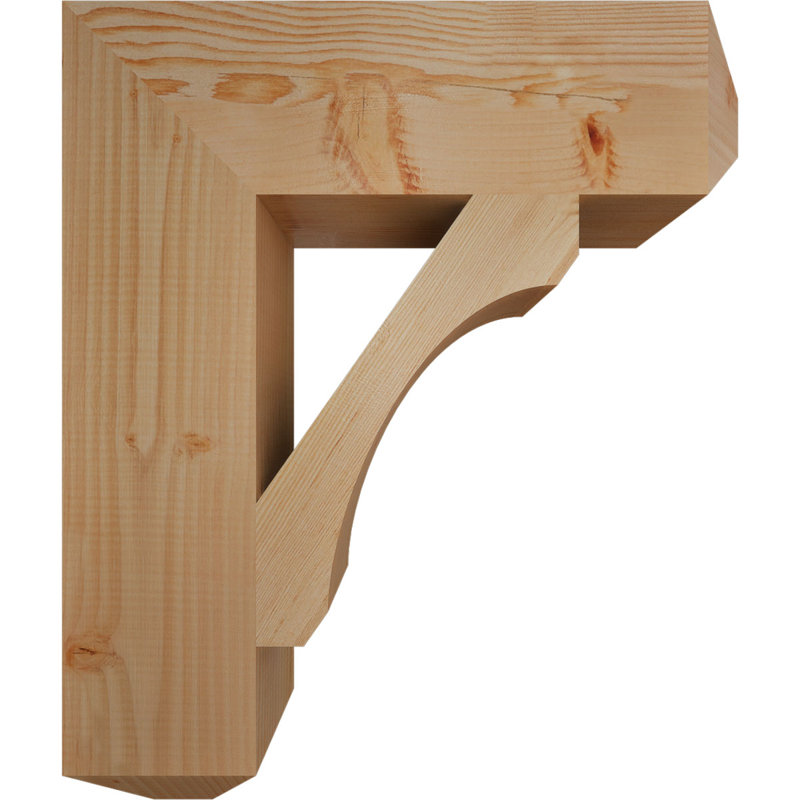 H Support en bois / corbeau, Douglas (lisse), H 26 po x l 5,5 po x P 22 po