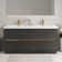 72" Freestanding Double Bathroom Vanity Modern Style Vanity with Integrated Solid Surface Countertop and 2 Sinks, 4 Soft Close Drawers