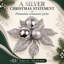 Décorations de Noël en forme de poinsettia à paillettes argentées (lot de 12)-1378657540