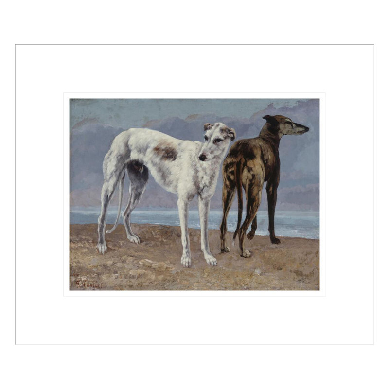 Les lévriers du comte de choiseul par Gustave Courbet, impression giclée encadrée, H 13,75 po x l 16,18 po