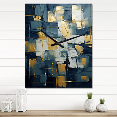 Comfort Of Glory Abstract Expressionism Blue I - Abstract Painting Modern Wall Clock