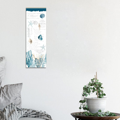 Coral Cove Blue by Kimberly Allen - Wrapped Canvas Panoramic Print