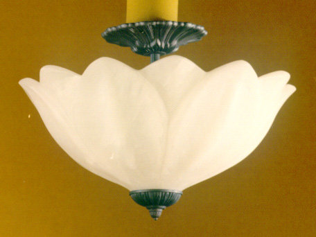 Devore Glass Semi Flush Mount, Dark Flemish