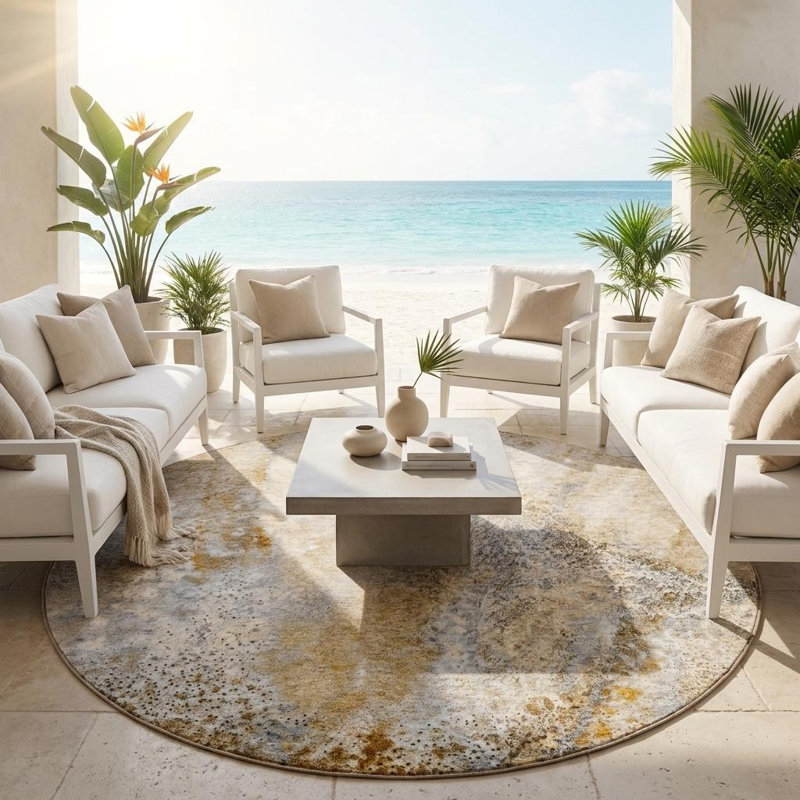 Tapis d'intérieur rond 8 po