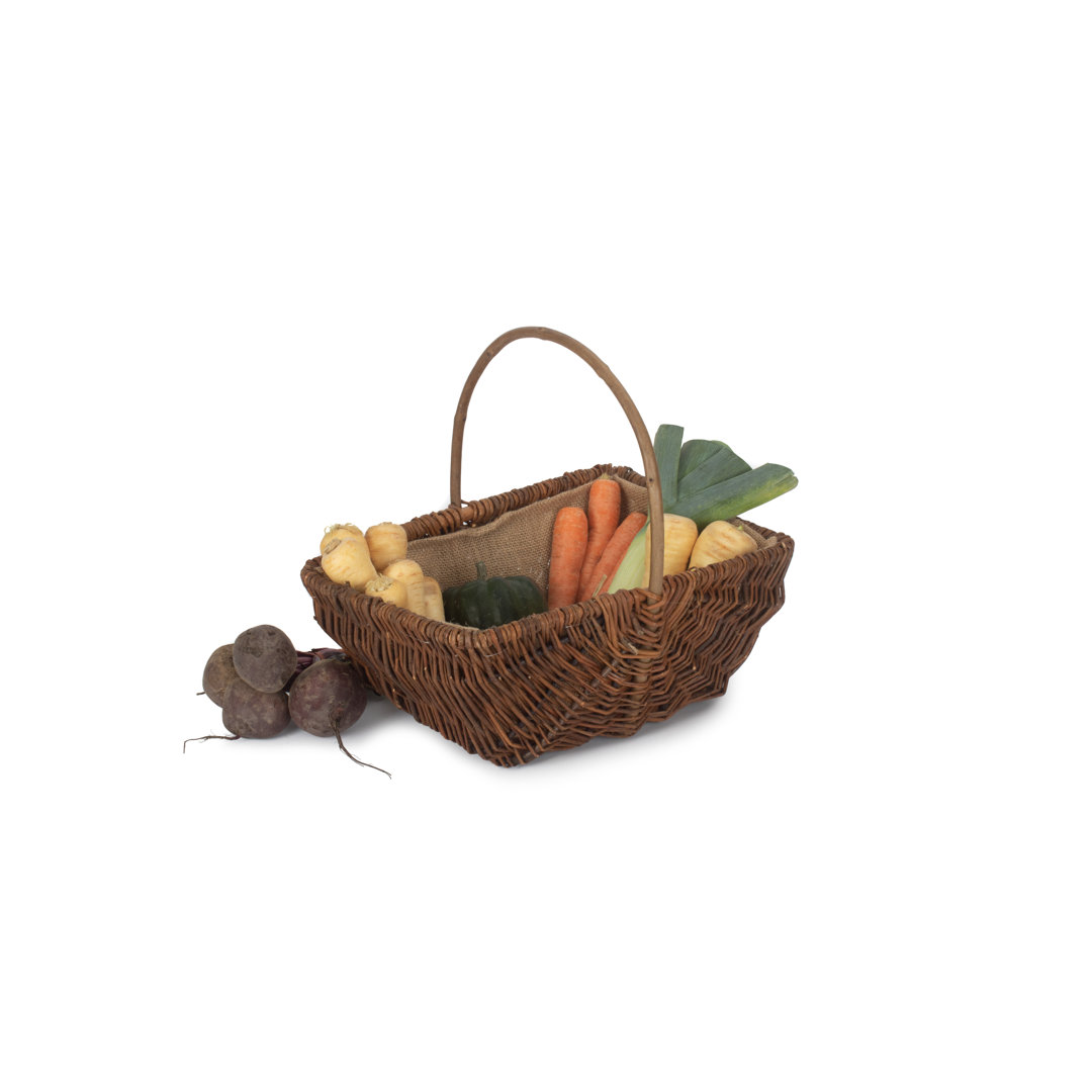 Wicker Unpeeled Garden Trug Basket