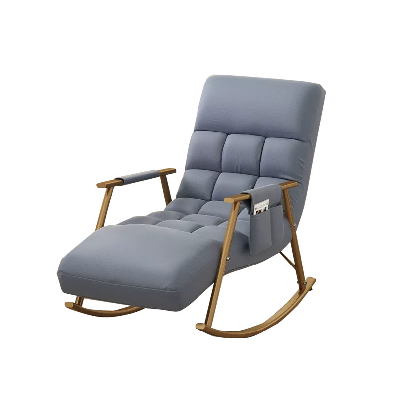 Chaise berçante réglable ergonomique en métal, Violet bleuté, Or
