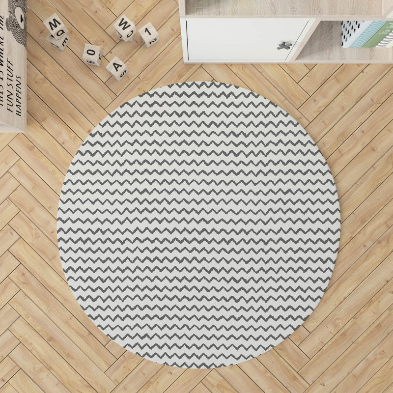 Tapis de jeu Chevron Wave Kids, Ivoire/gris anthracite