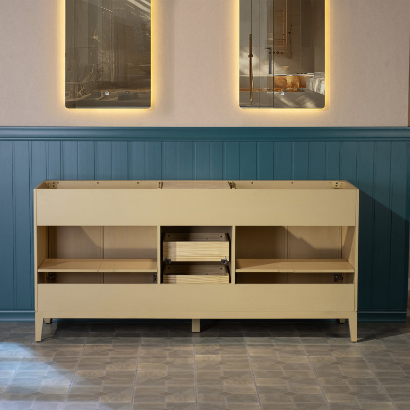 Lyon WOODBRIDGE Bathroom Vanity (36/48/60/72 Sizes Available) – Sink with Engineered Stone Top, Pre-drilled for Widespread Faucets, Solid Wood Frame & Drawers, Fully Assembled and Ready for Installation
