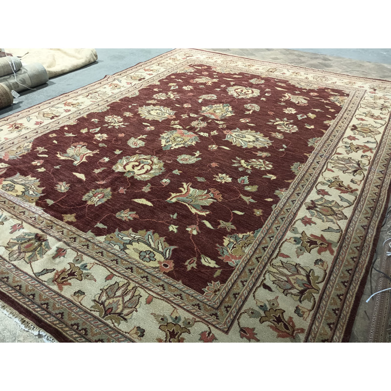 Tapis 11,8 x 15 po Ziglar Chobi Peshawar bourgogne # F-5948