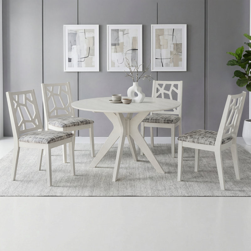 Chaise de salle à manger Latrix, Chêne blanc classique