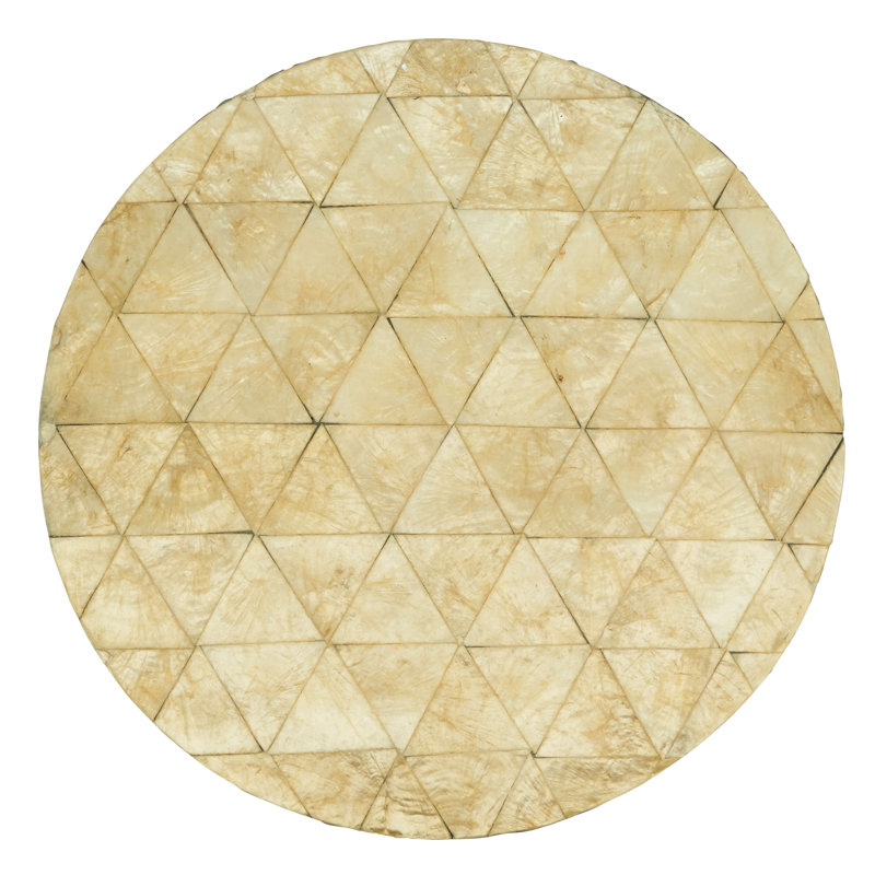 Talaria 50% Capiz Shell - 50% Resin Geometric Round Placemat