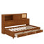 Lit de jour en bois avec 3 tiroirs de rangement, tableau souple supérieur, tablette et ensemble de prises et ports USB-472569798-472569817