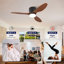 Ventilateur de plafond encastré en bois massif avec éclairage DEL et télécommande-1875429845-1875429864-1875429869
