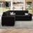 Shavera 84.2" W Velvet Modular Sleeper Sectional with Reversible Chaise -369943520