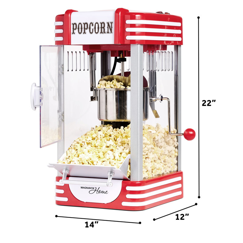 Machine à maïs soufflé de style rétro Magnavox, maïs soufflé à air chaud classique pour cinéma maison, fêtes et soirées cinéma 