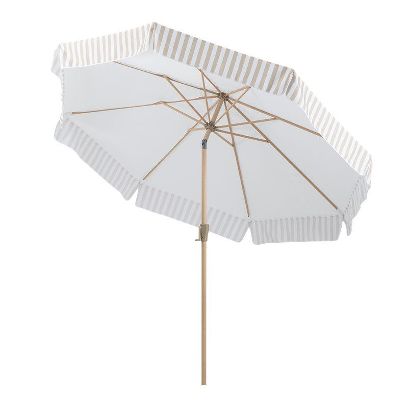 9ft Crank Umbrella - Beige Stripe
