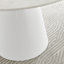 Statement 4 Person Round Dining Table Set in Luxury Beige Stone Effect - Velvet Dining Chairs-88576370