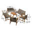 Ensemble de conversation pour patio en bois d'acacia massif et osier pour 10 personnes Carmyn