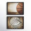 Ensemble d'art mural en toile rétro demi-basketball et filet de basketball rétro par Saint and Sailor Studios