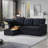 82" Modern Reversible Sleeper Sectional Pull Out Sofa Bed With Storage Chaise-1490602684