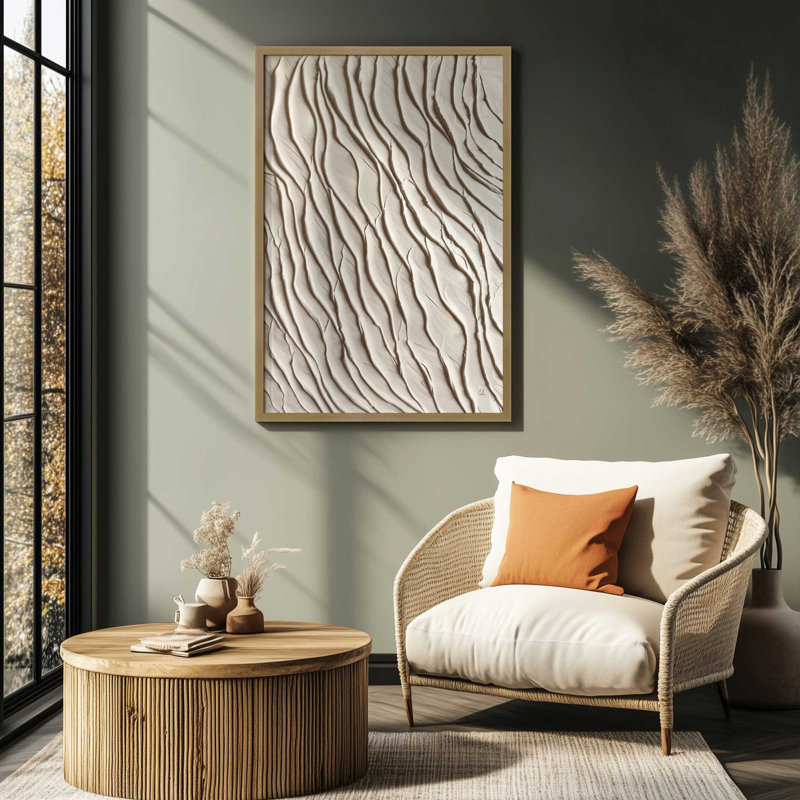 Wave Formations I Print, 15.25" H x 12.25" W, Brushed Gold, Framed Print without Mat