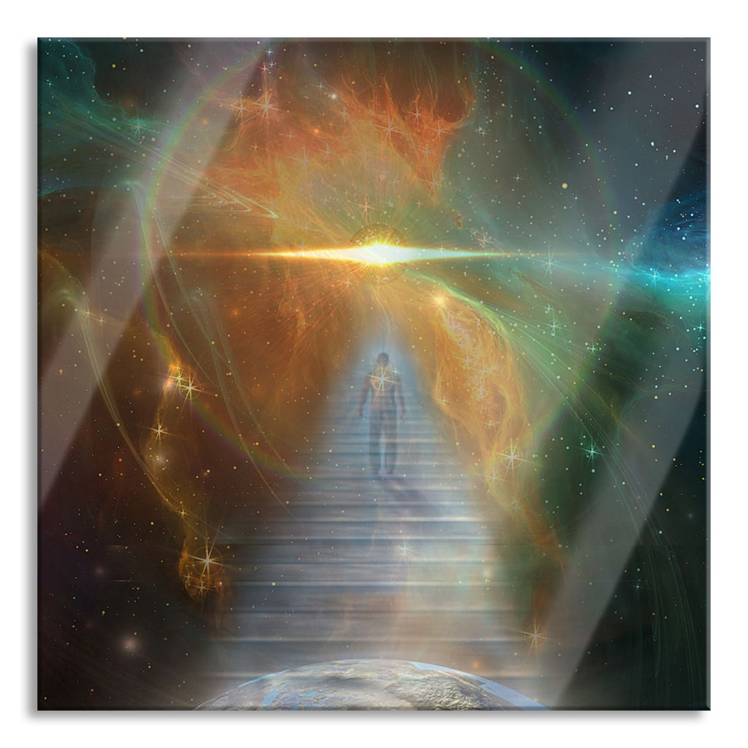 Glasbild Kosmische Treppe in die Galaxis