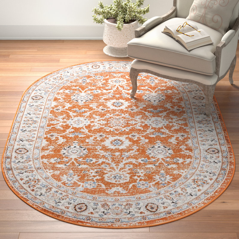 Floral 63cm X 63cm Area Rug, Oval 160cm x 243.8cm