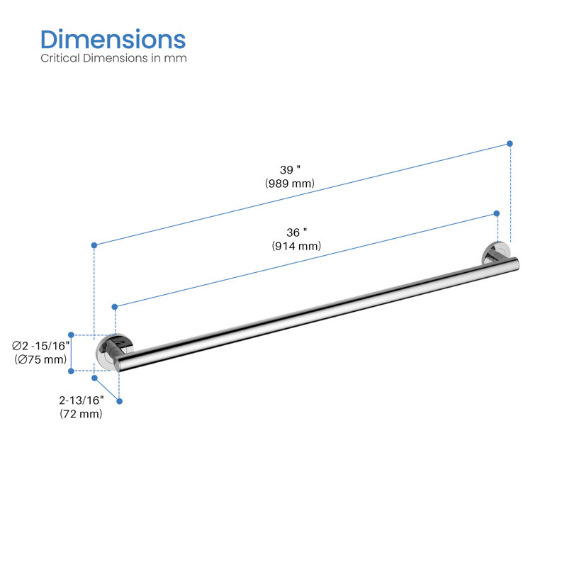 38.94'' Grab Bar, Chrome