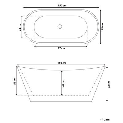Arick 880 mm W Freestanding Acrylic Bath