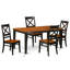 Ensemble de mobilier de salle à manger 5 pièces comprenant une table de cuisine rectangulaire avec rallonge papillon et 4 chaises de salle à manger, noir et cerise-31152918-31152916