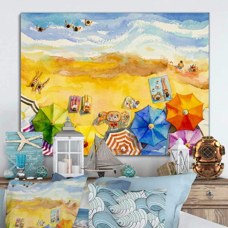 Aérienne, Miami Beach - reproduction de cadre flottant sur toile, H 12 po x l 20 po x P 1 po, Toile tendue