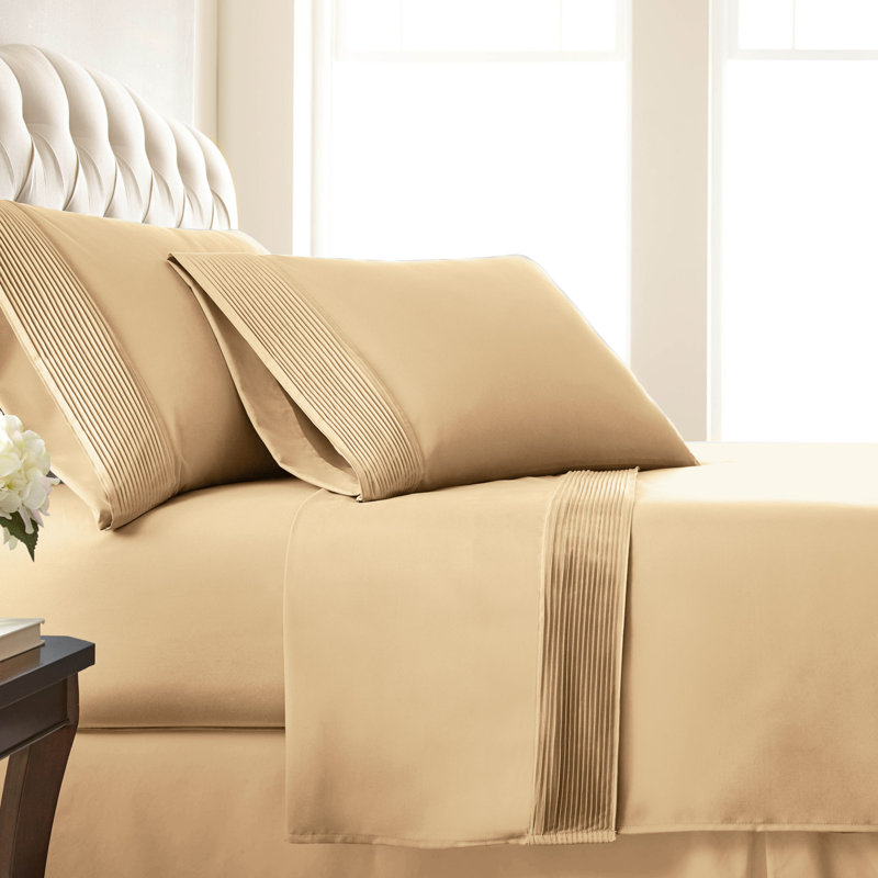 Ensemble de draps et de taies d'oreiller en microfibre de 6 pièces Vilano Springs à poches très profondes avec ourlet plissé, facile d'entretien et résistant aux poils d'animaux