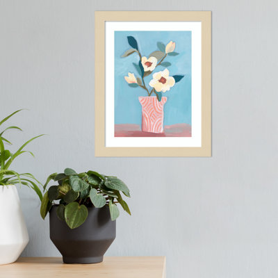 «Magnolia Blooms» par Kate Aurelia Holloway, impression sur bois encadrée